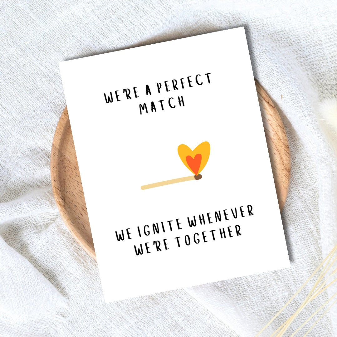 We're A Perfect Match Birthday Card | Heartfelt Card | Funny Birthday Card | Birthday Gift for Wife Husband | Valentines Card For Her Him