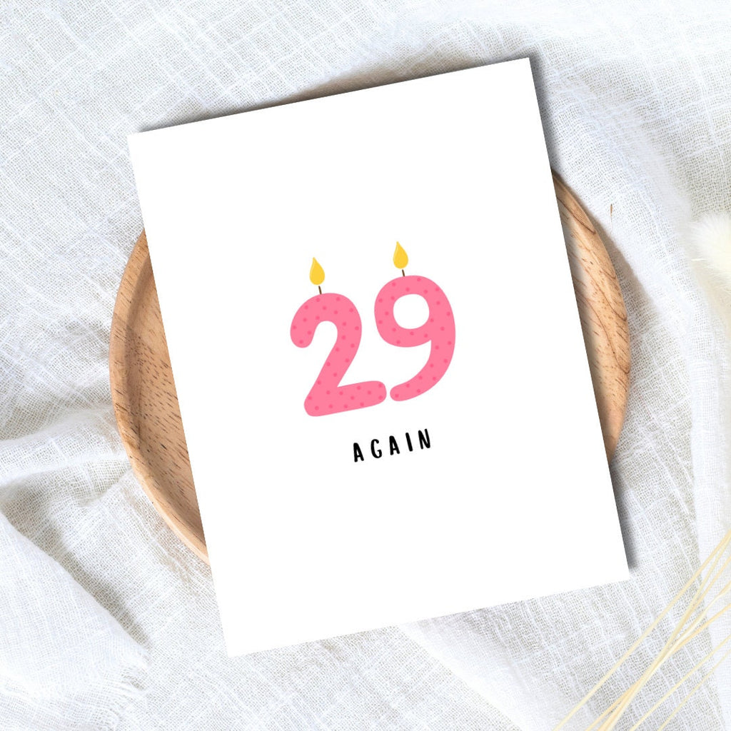 29 Again Funny Fiftieth 50th 60th 70th 80th 90th Birthday Card Dad Birthday Card | Funny Birthday Card | Husband Grandpa Grand Parent Wife