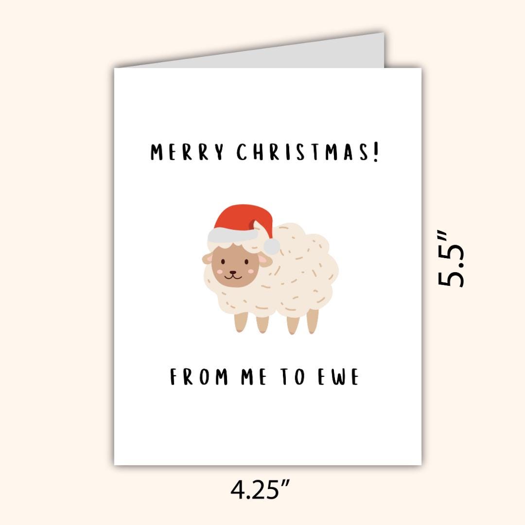 Christmas Sheep Card | Cute Christmas Card For Bestie Husband Wife Boyfriend Girlfriend Mom Dad Friend Family | Christmas Gifted For Him/Her