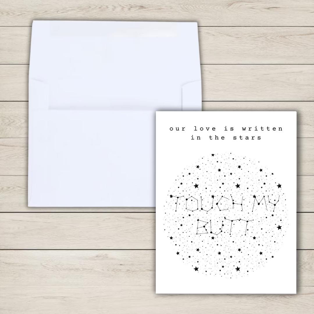 Written In The Stars Raunchy Anniversary Card For Him, Valentine’s Day Card Raunchy Birthday Card Husband Wife Boyfriend Girlfriend Partner