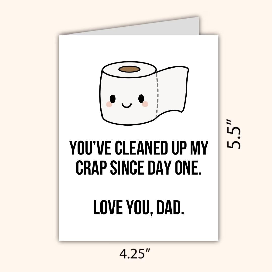 You've Cleaned Up My Crap Father's Day Card | Funny Fathers Day Card For Dad Grandad Husband | Dad Birthday | Cute Daddy Grandpa Grandfather