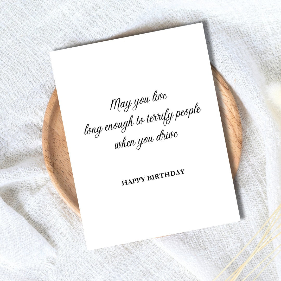 Terrify People When You Drive Funny Rude Inappropriate Birthday Card 50th 60th 70th Dad Birthday Card Husband Wife Boyfriend Grandfather