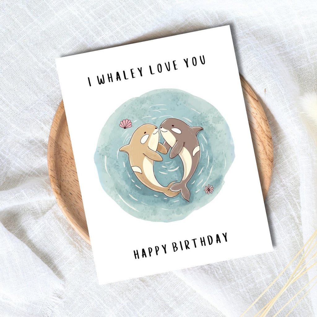I Whaley Love You Birthday Anniversary Card | Husband Birthday Card | Wife Birthday Card | Girlfriend Birthday Card |  | Funny Birthday Card