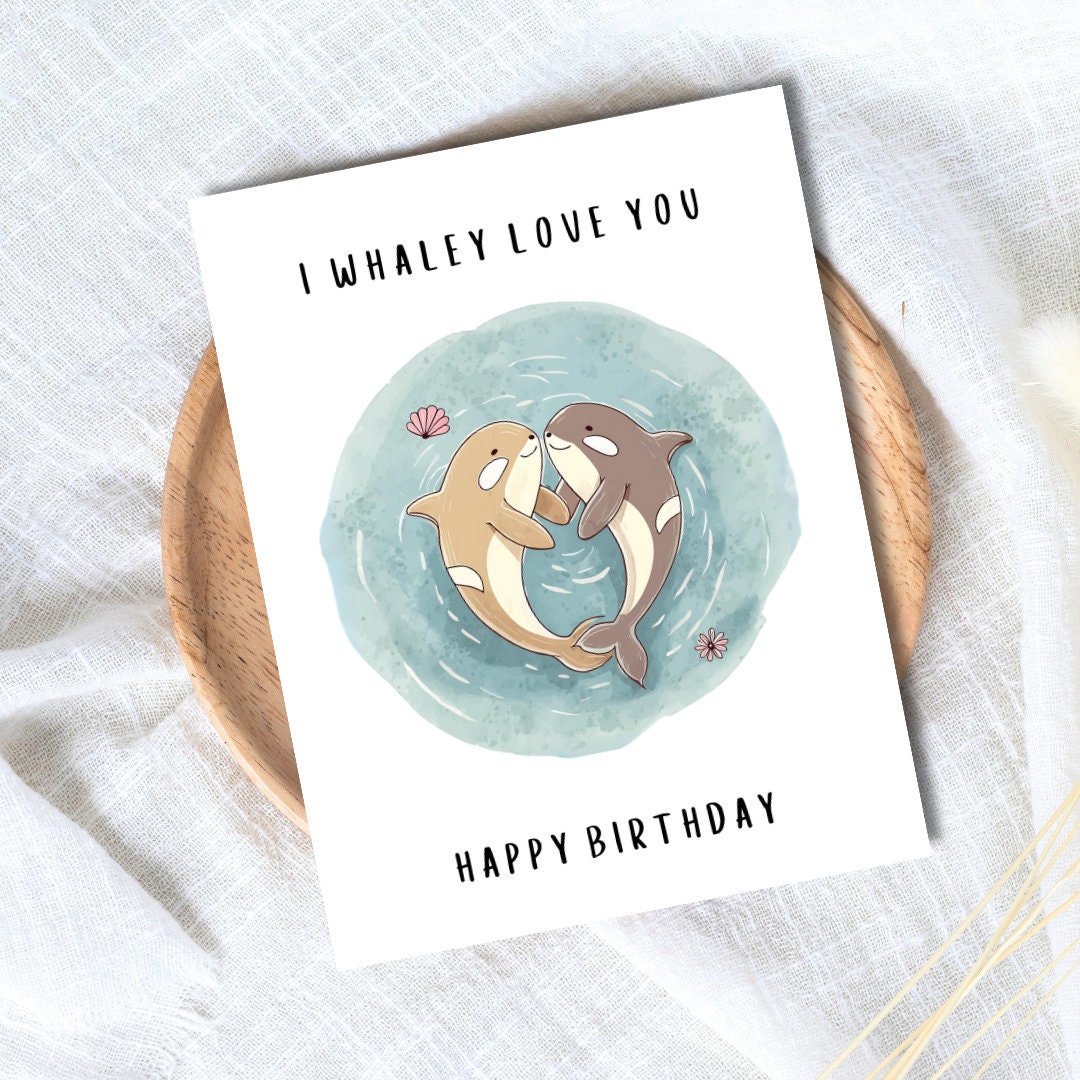 I Whaley Love You Birthday Anniversary Card | Husband Birthday Card | Wife Birthday Card | Girlfriend Birthday Card |  | Funny Birthday Card