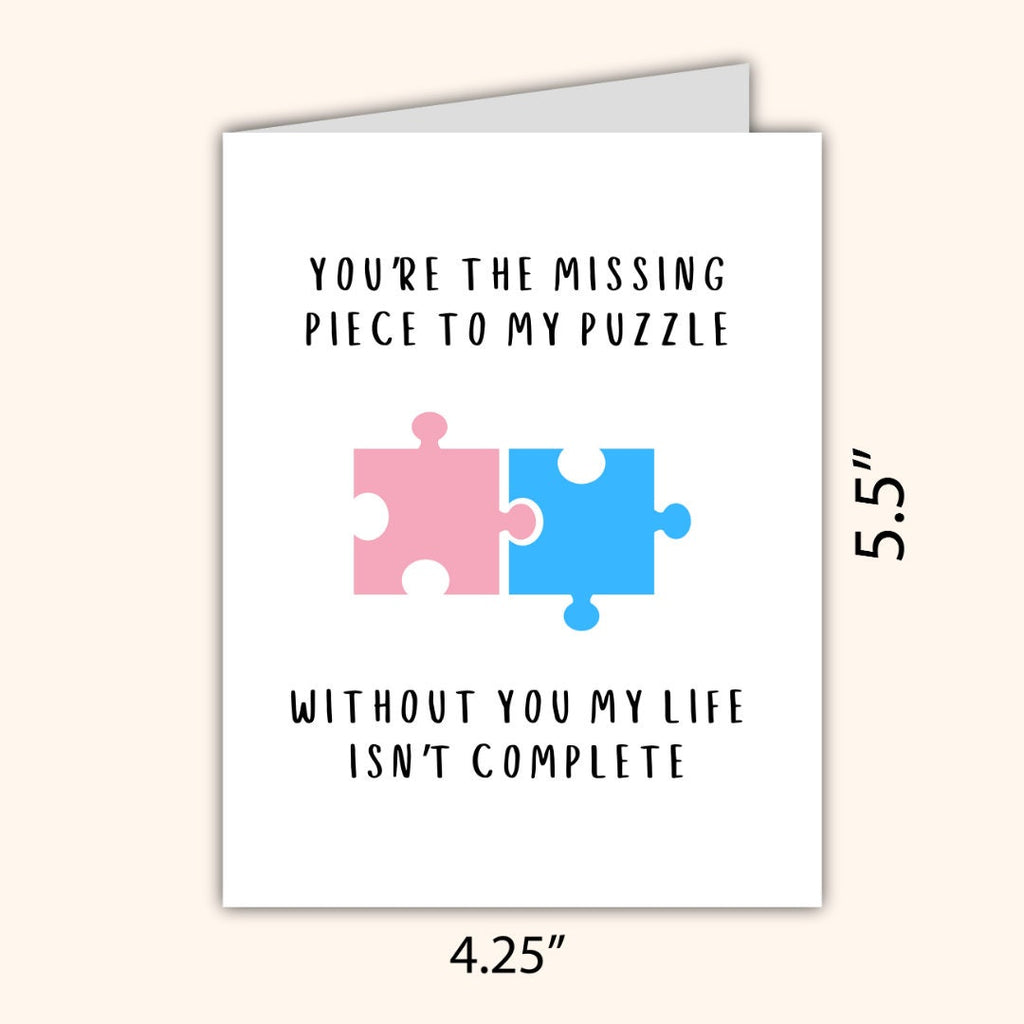 My Missing Puzzle Piece Birthday Card | Heartfelt Card | Funny Birthday Card | Birthday Gift for Wife Husband | Valentines Card For Her Him