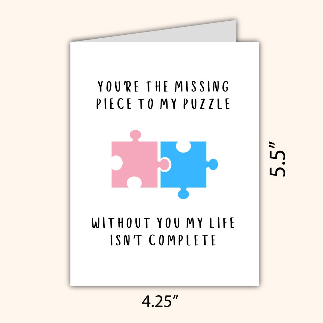 My Missing Puzzle Piece Birthday Card | Heartfelt Card | Funny Birthday Card | Birthday Gift for Wife Husband | Valentines Card For Her Him