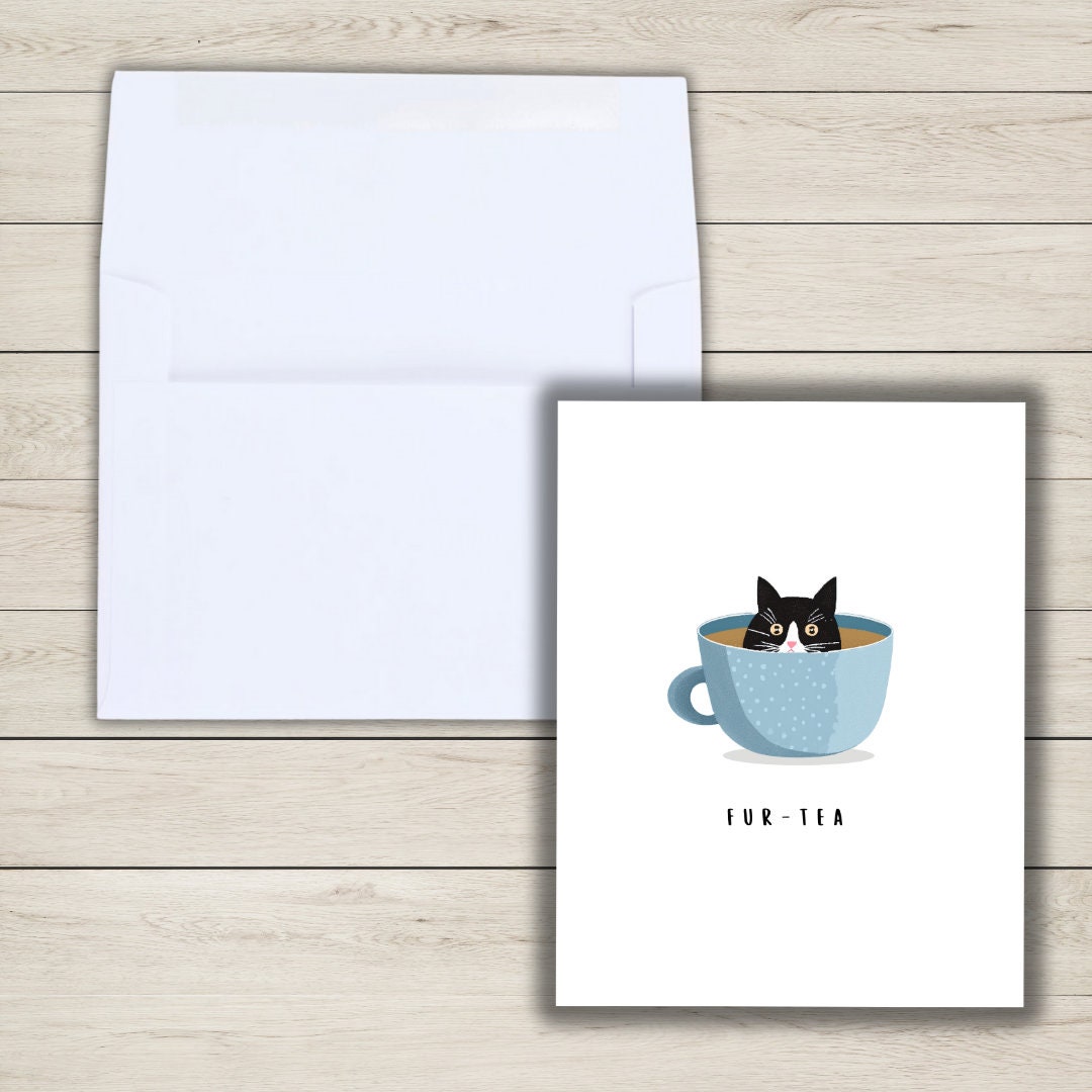 Funny 30th Birthday Card | fur-tea Cat Birthday Card | Thirty | Cat Lover | Funny Thirtieth Birthday Card | Funny Cat Pun | Humorous Card