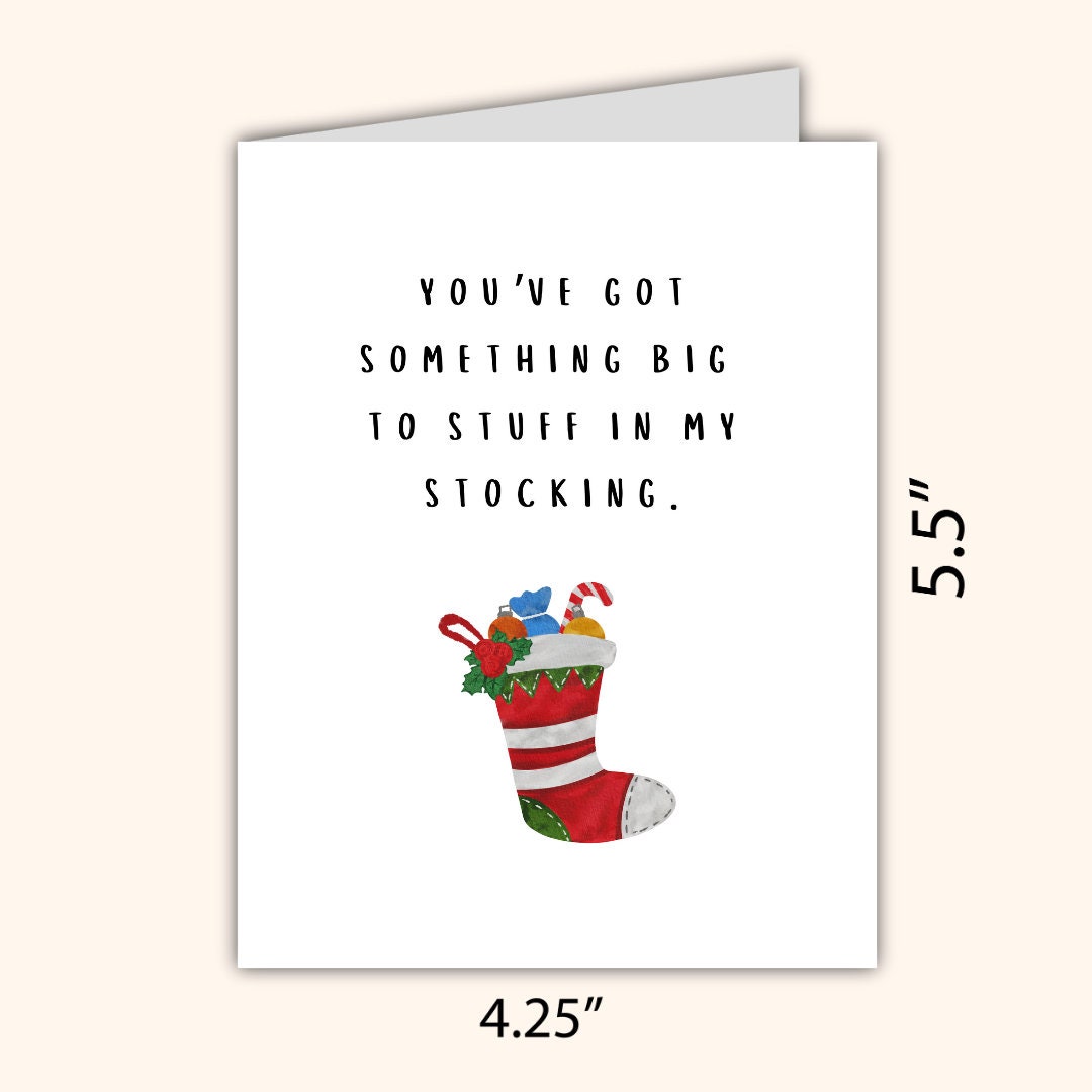 Stuff Me Funny Sexy Christmas Card, Boyfriend christmas card, Girlfriend, Christmas card for Wife, Husband, personalised Christmas Gift