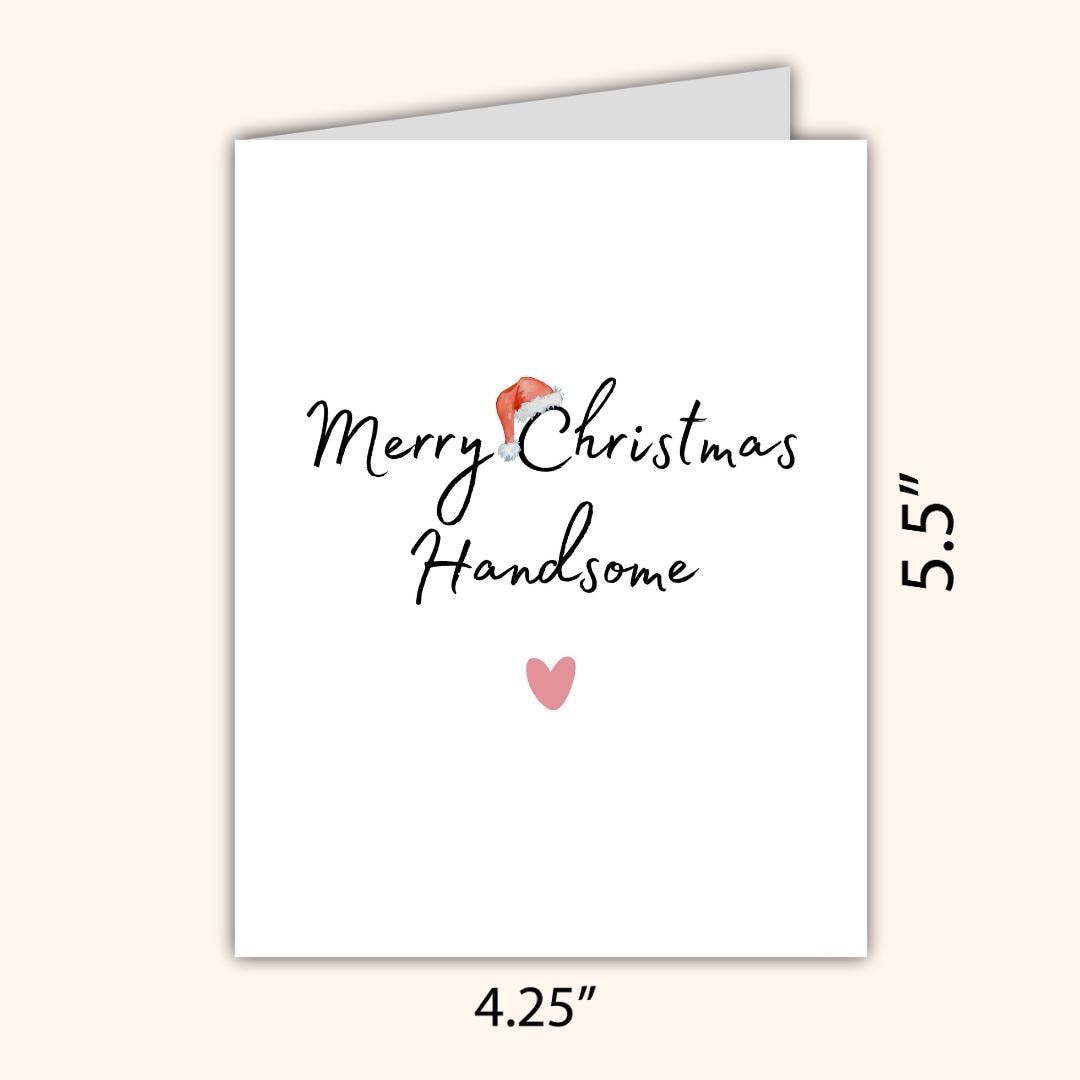 Merry Christmas Handsome Love You Christmas Card, Boyfriend christmas card, Christmas card for Husband For Him, personalised Christmas Gift