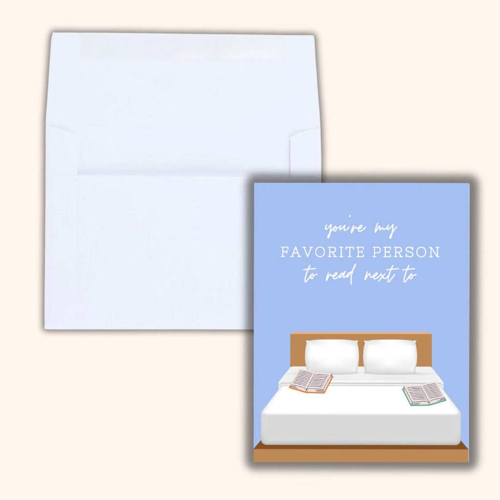 My Favorite Person To Read Next To Love Birthday Card Heartfelt Wedding/Dating Anniversary For Husband Wife Boyfriend Girlfriend Him Bookish