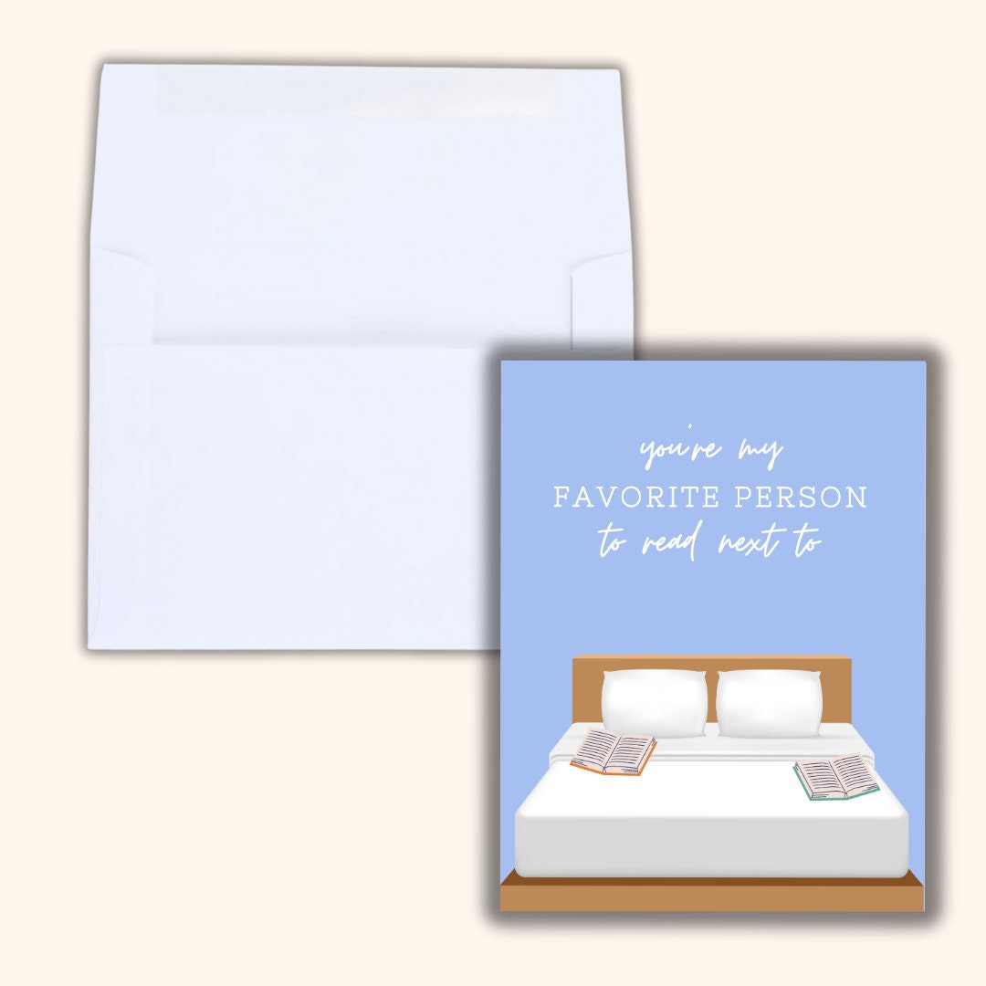 My Favorite Person To Read Next To Love Birthday Card Heartfelt Wedding/Dating Anniversary For Husband Wife Boyfriend Girlfriend Him Bookish