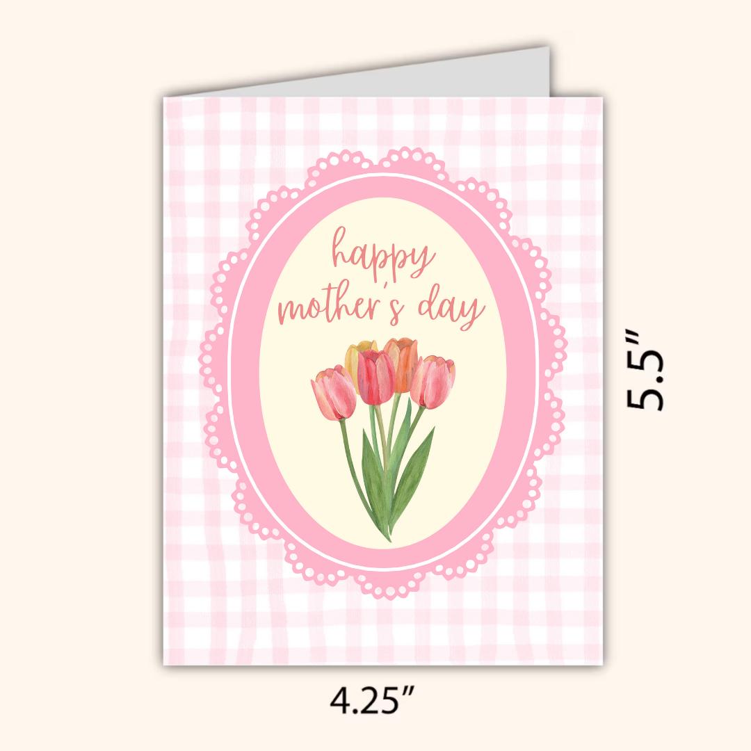 Elegant Lace Happy Mothers Day Card, Flowers Roses Mothers Day Card From Daughter, Sweet Sentimental Gift For Mom, Card For Mum, Grandma