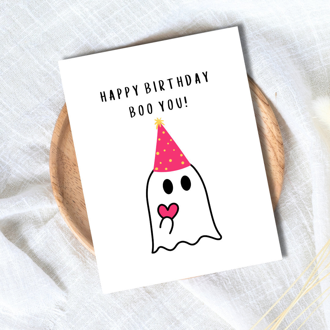 Happy Birthday Boo You | Spooky Love Halloween Card Birthday Card For Husband Wife Boyfriend Girlfriend Couples Partner Funny Birthday Card
