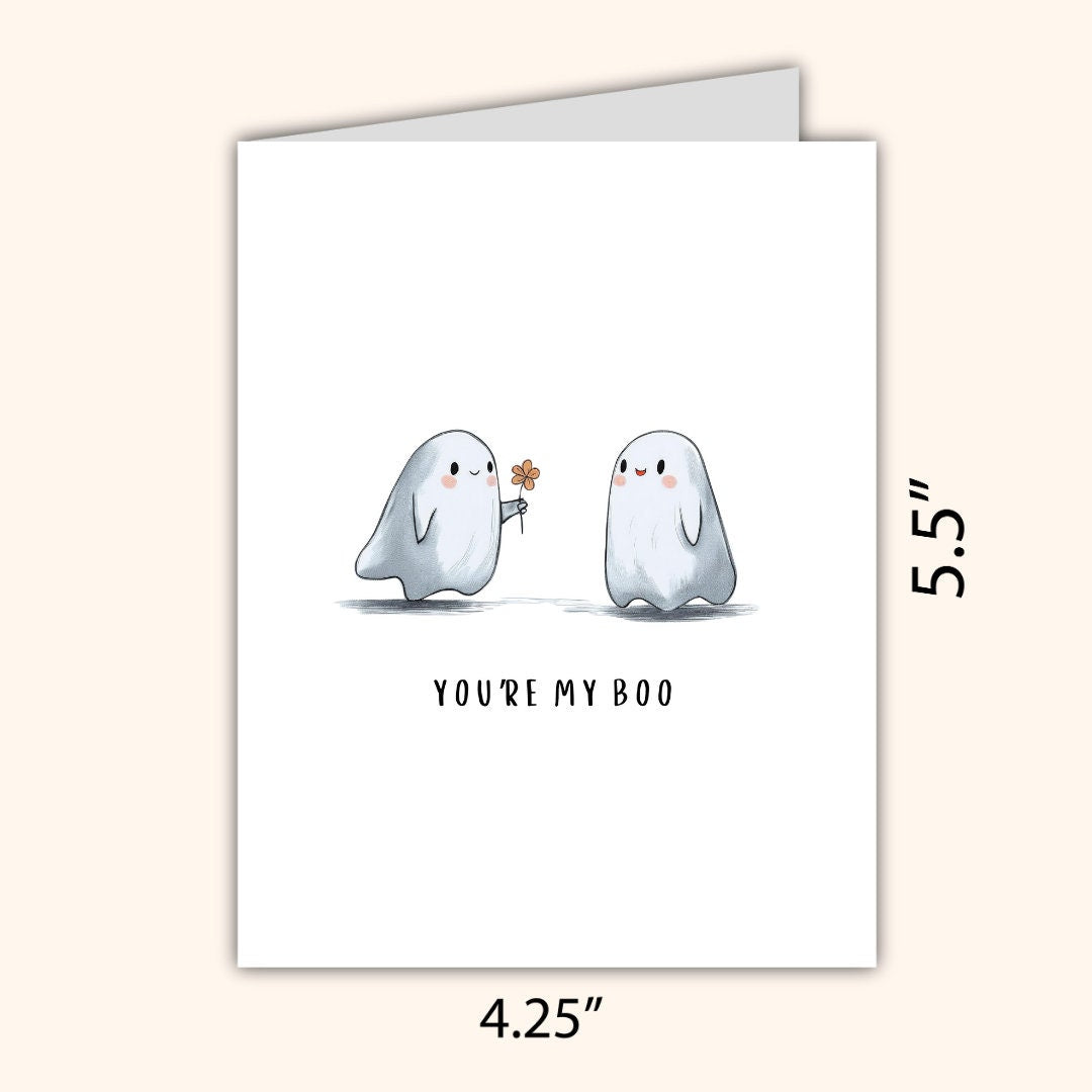 You're My Boo | Spooky Love Halloween Card Birthday Card For Husband Wife Boyfriend Girlfriend Couples Partner Funny Birthday Card