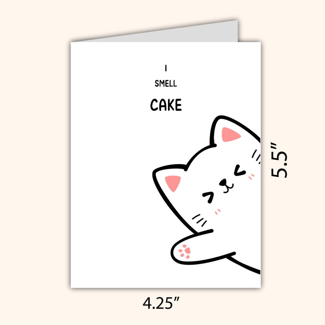 I Want Cake Cat Birthday Card For Best Friend, Gift For Cat Mom Funny Rude Birthday Card Bestie Husband Wife Boyfriend Girlfriend Coworker