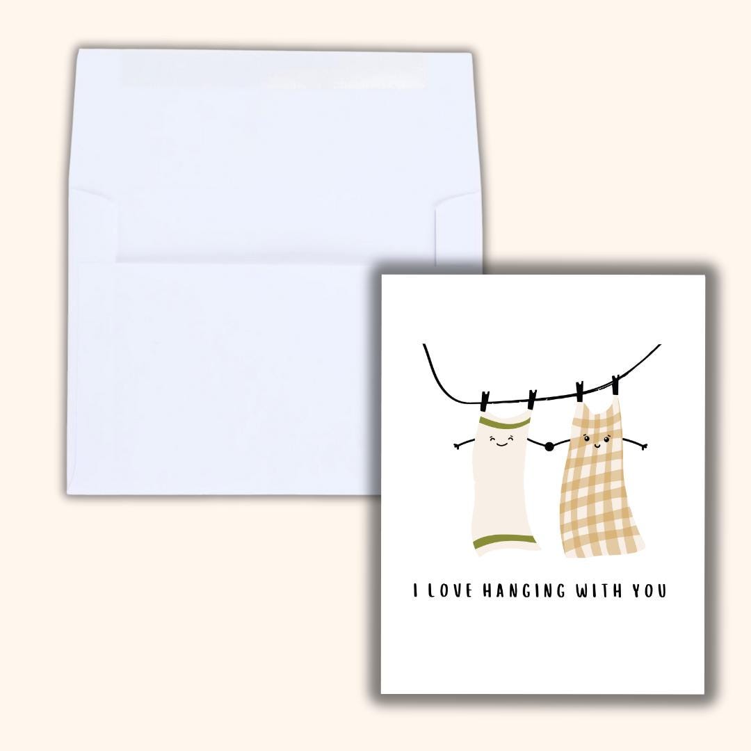 I Love Hanging With You Love Card | In Love Card | Valentine's Card for Her Him Wife Husband Boyfriend Fiance | Valentines Gift For Him Her