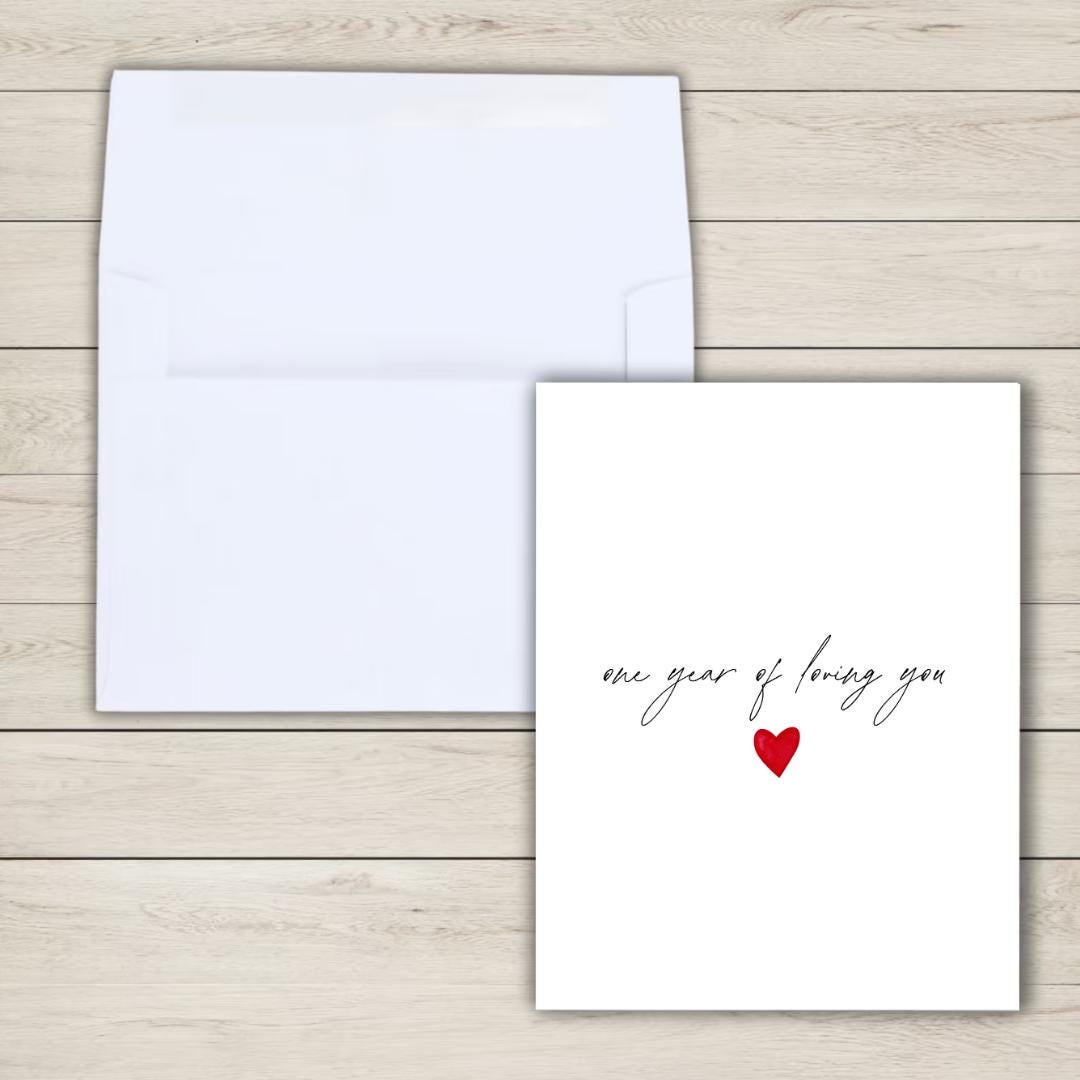 One Year Wedding Anniversary Card | 1 Year Anniversary Card | Anniversary gift for Wife | one year anniversary card husband