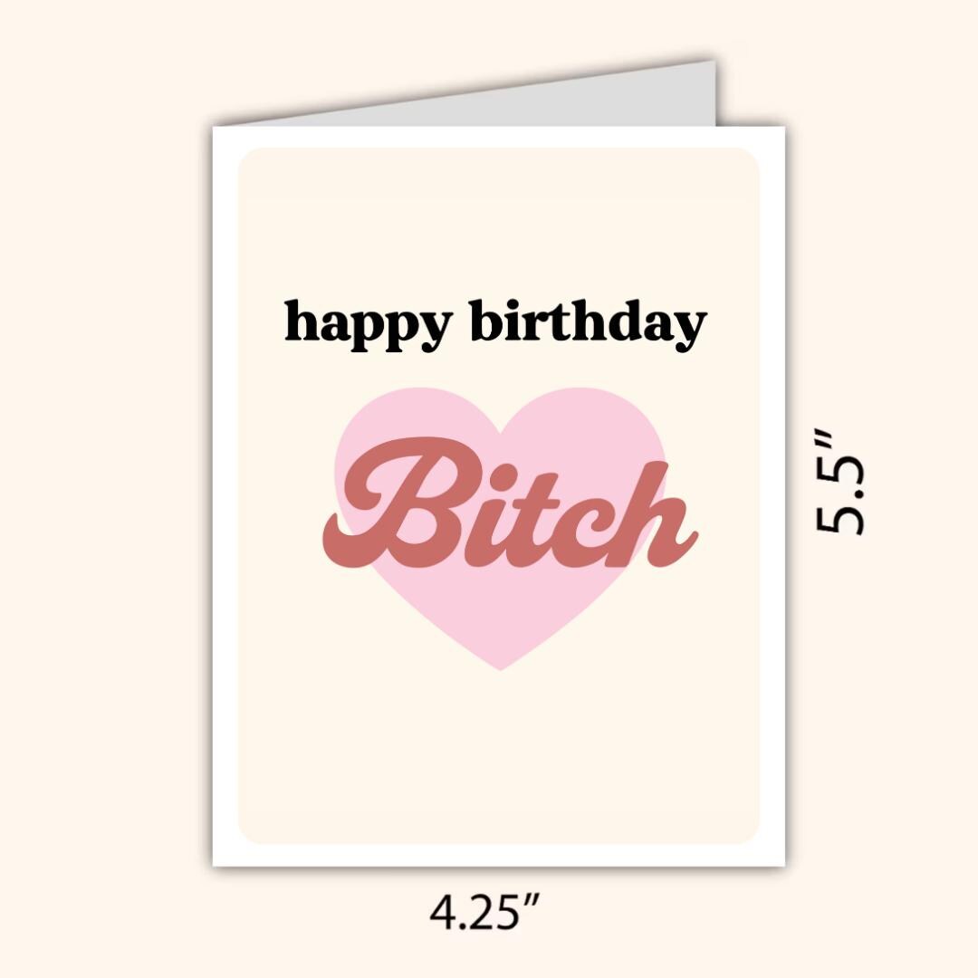 Birthday Bitch Heart Card, Happy Birthday Bestie Card, Birthday Card For Best Friend, Friendship Card, Girl Bestie Bday, friends birthday