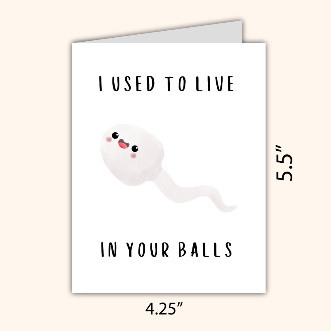 I Used To Live In Your Balls Happy Father's Day From Your Fastest Swimmer For Dad Grandad Husband Birthday Cute Daddy Grandpa Grandfather