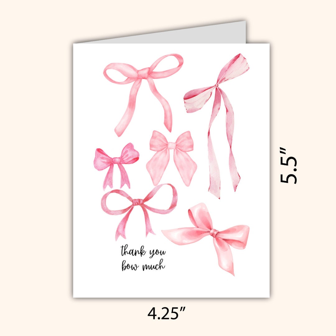 I Love You Bow Much Card | Pink Bow Coquette Card | Funny Birthday Card | Birthday Gift for Wife Husband | Valentines Card For Her Him