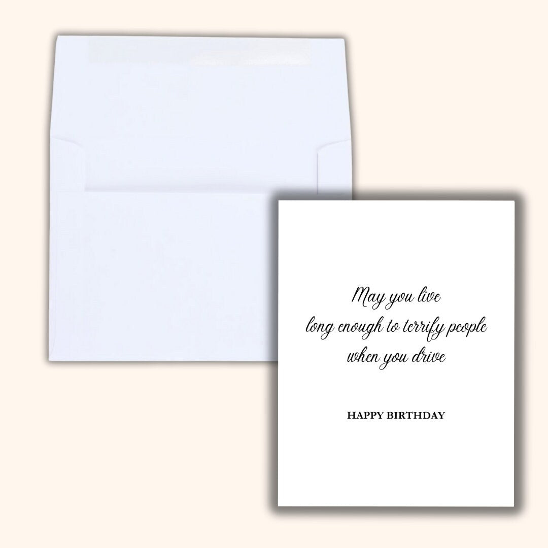 Terrify People When You Drive Funny Rude Inappropriate Birthday Card 50th 60th 70th Dad Birthday Card Husband Wife Boyfriend Grandfather
