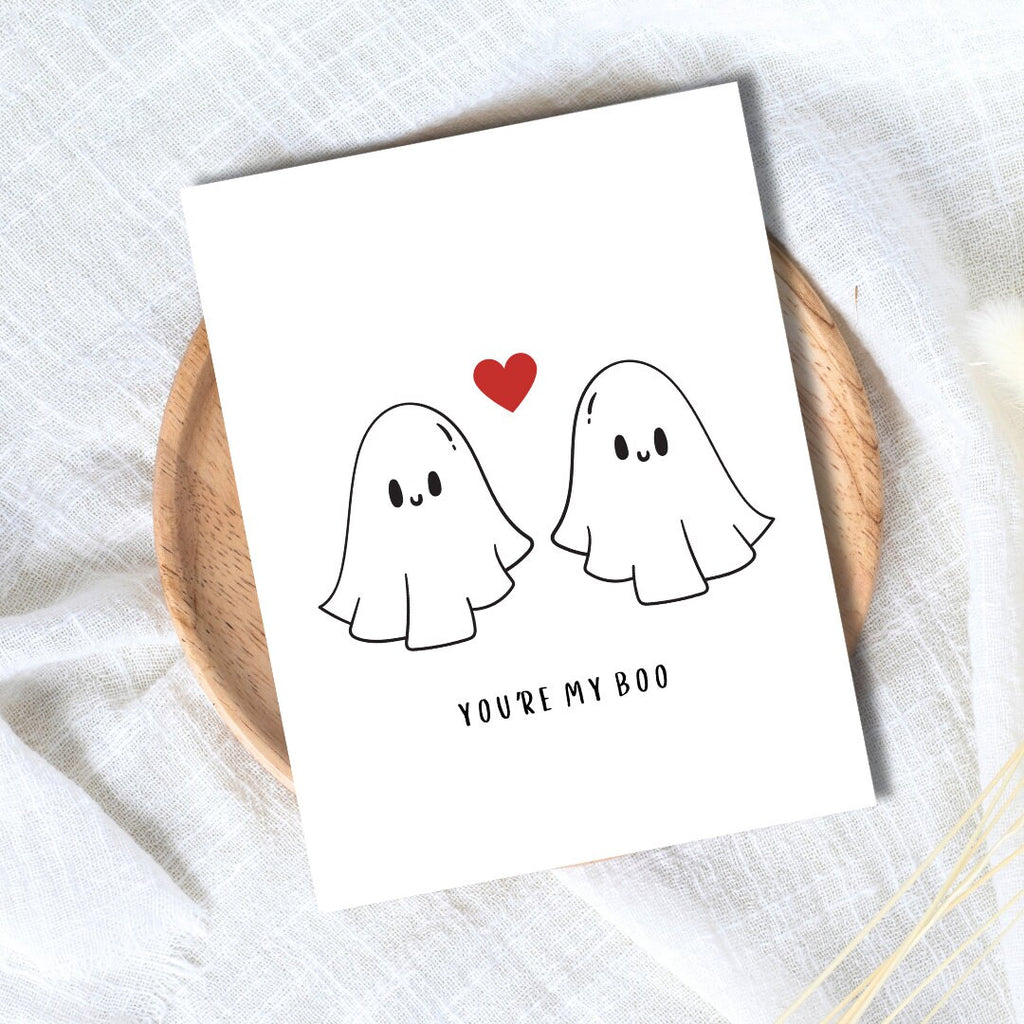You're My Boo | Spooky Love Halloween Card Birthday Card For Husband Wife Boyfriend Girlfriend Couples Partner Funny Birthday Card
