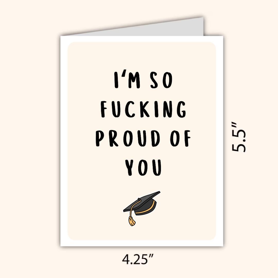 So F&*%ing Proud Of You Graduation Card Funny College Graduation Card, 2025 Grad Card, Grad Card For Daughter Son, PHD Grad, First Graduate