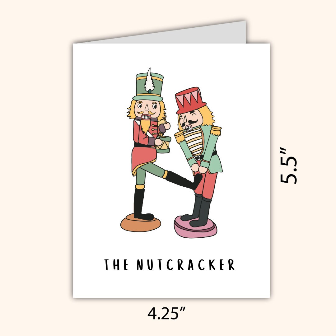 The Nutcracker Funny Christmas Card, Boyfriend christmas card, Girlfriend, Christmas card for Wife, Husband, personalised Christmas Gift
