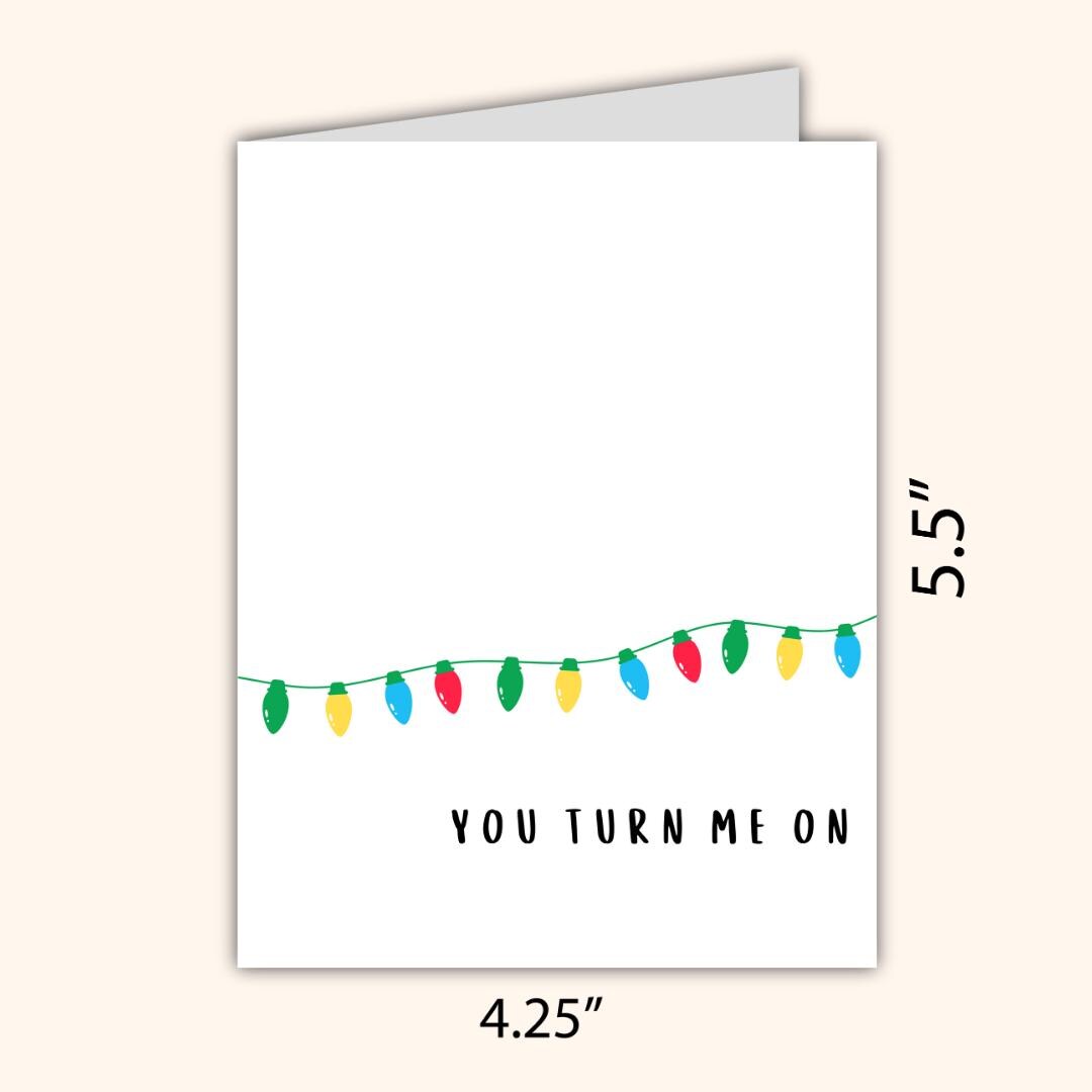 Funny Sexy Christmas Card You Turn Me On, Boyfriend christmas card, Girlfriend Christmas card for Wife, Husband, personalised Christmas Gift