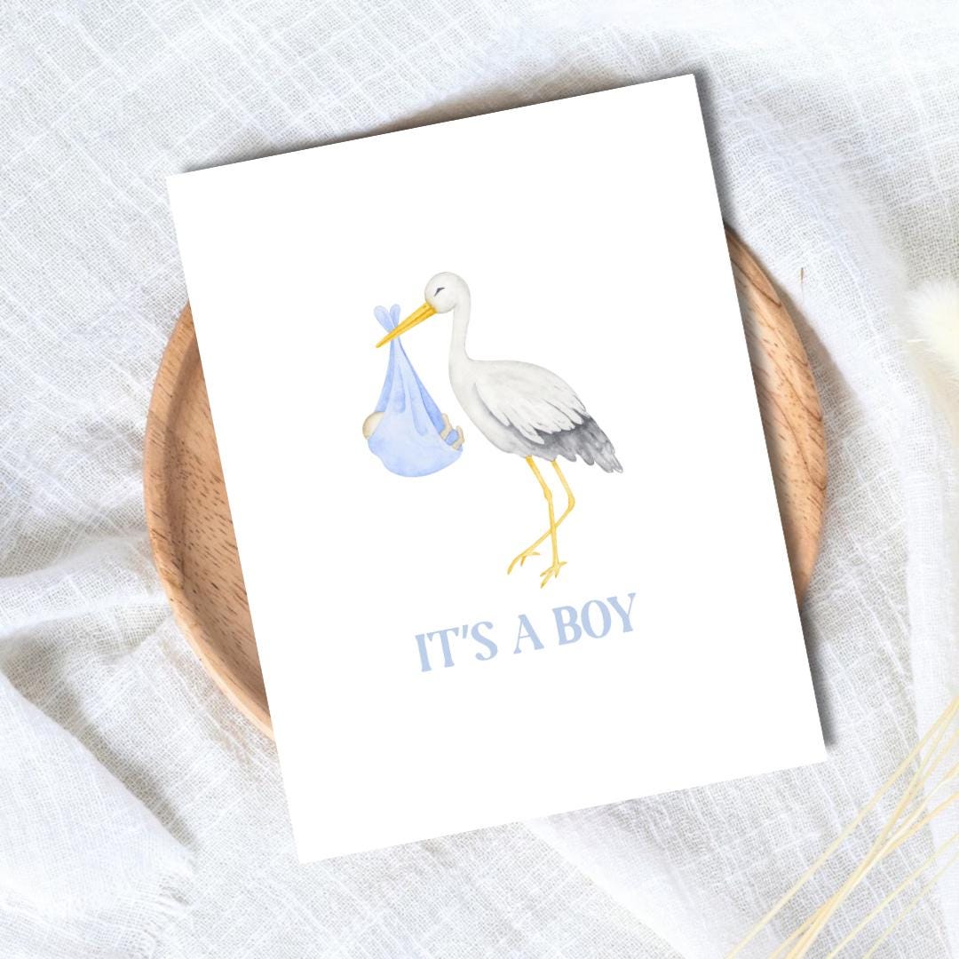 its a boy card, A New Baby Greeting Card, Pregnant, Congratulations, Baby Shower Card Daughter Niece Granddaughter Goddaughter Child Kids