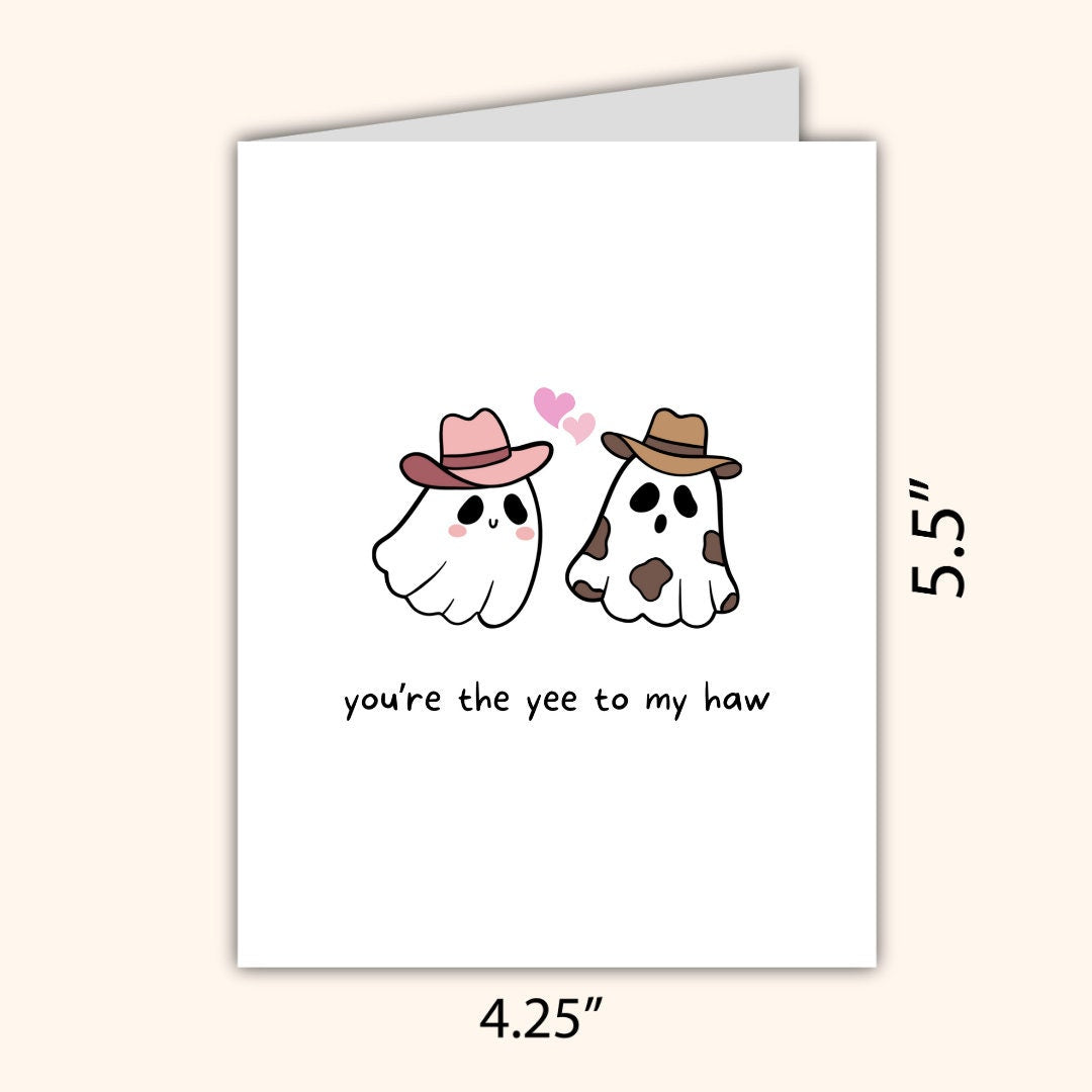 You're The Yee To My Yaw Spooky Love Halloween Card Birthday Card For Husband Wife Boyfriend Girlfriend Couples Partner Funny Birthday Card