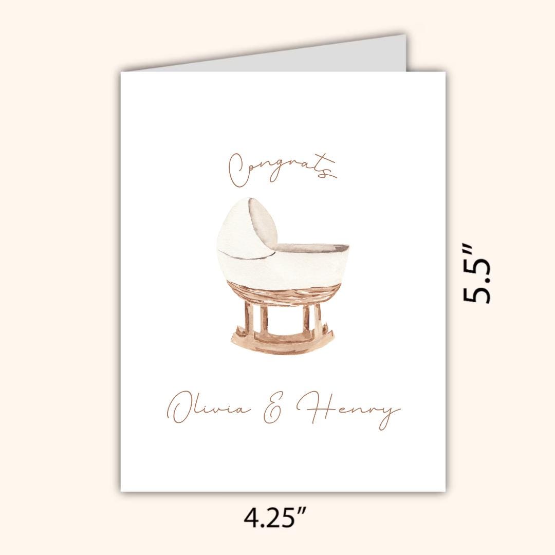 Personalized Baby Shower Card, A New Baby Card, Pregnant, Congratulations, Baby Shower Gift Daughter Niece Granddaughter Goddaughter Child