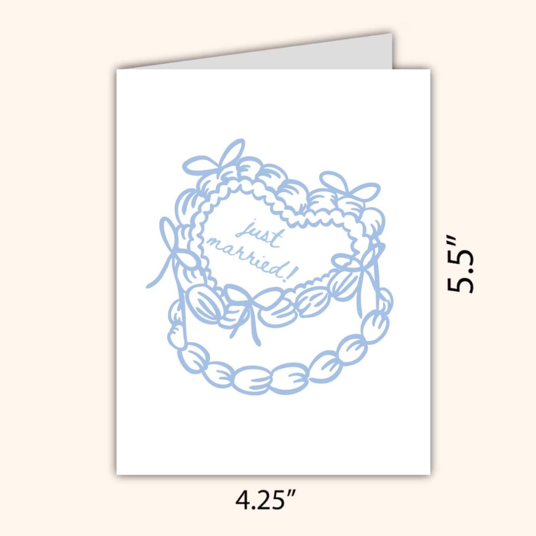 Just Married Cute Congrats Engagement Card For Newly Married or Engaged Couple, Wedding Card For Her, Engagement Card For Sister, Cousin