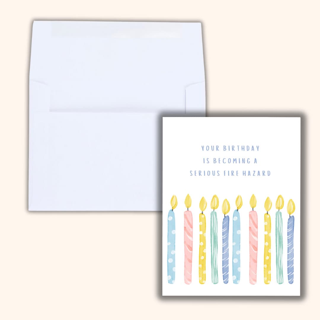 Fire Hazard Birthday Card Funny birthday card for your best friend, boyfriend, girlfriend, husband, wife, mum, dad, brother, sister, grandpa