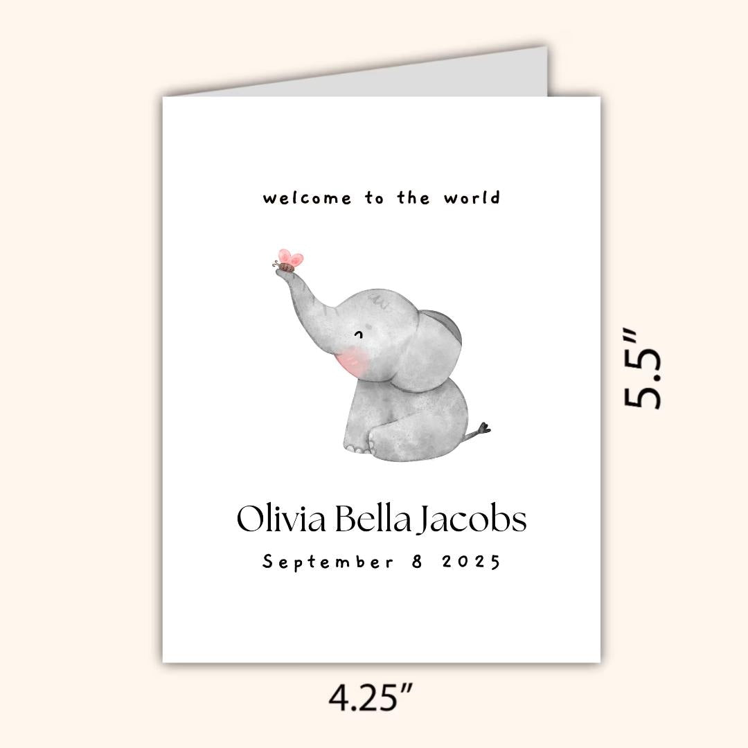 Personalized New Baby Card, Welcome To The World, Pregnant, Congratulations, Baby Shower Gift Daughter Niece Granddaughter Goddaughter Child