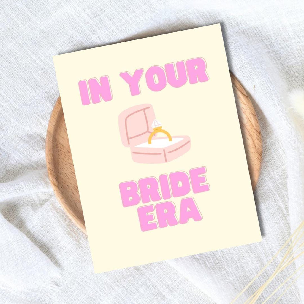 In Your Bride Era Congrats Engagement Card For Newly Married or Engaged Couple, Wedding Card For Her, Engagement Card For Sister, Cousin