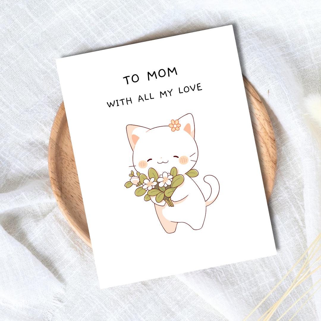 Happy Mother's Day To Cat Lover, Sentimental Mothers Day Card, new mother card Mothers Day, Mum Mothers Day For Her, For Grandma, Nana