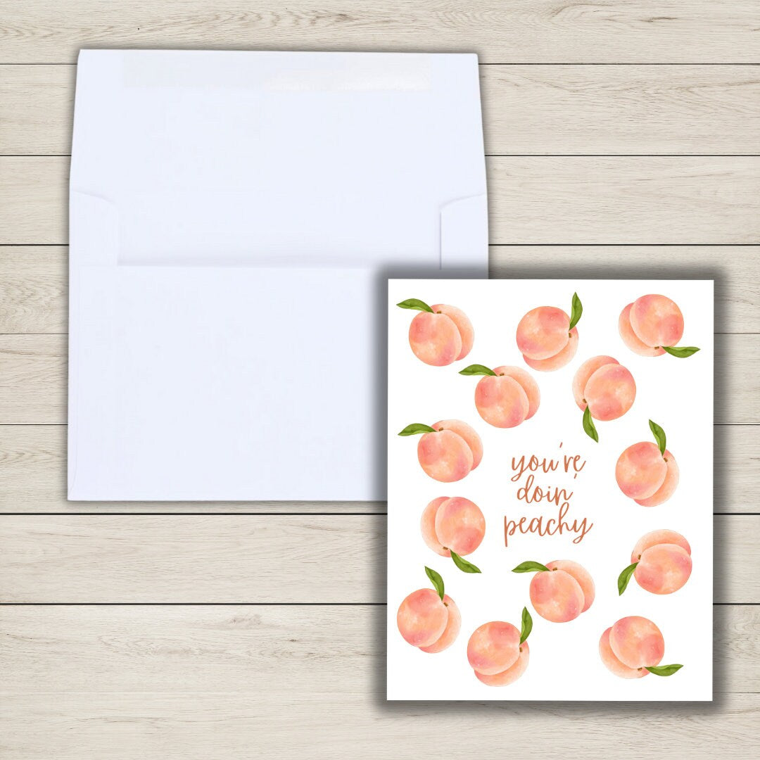 You're Doing Just Peachy Birthday Card Peachy As Your Bum Funny Birthday Card, Love Card, Romantic Graduation, Well Done, New Job, Promotion