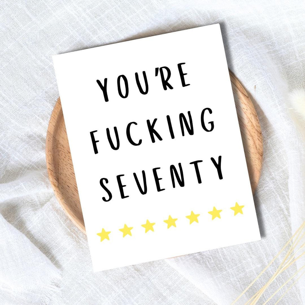 70th birthday card, Seventieth birthday card, milestone birthday card, 70th birthday gift, gift for men, half a hundred, rude birthday card