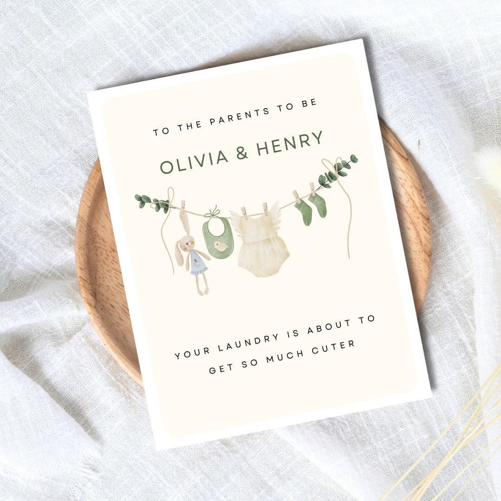Personalized Baby Shower Card, A New Baby Card, Pregnant, Congratulations, Baby Shower Gift Daughter Niece Granddaughter Goddaughter Child
