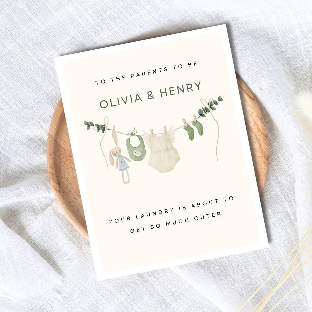 Personalized Baby Shower Card, A New Baby Card, Pregnant, Congratulations, Baby Shower Gift Daughter Niece Granddaughter Goddaughter Child