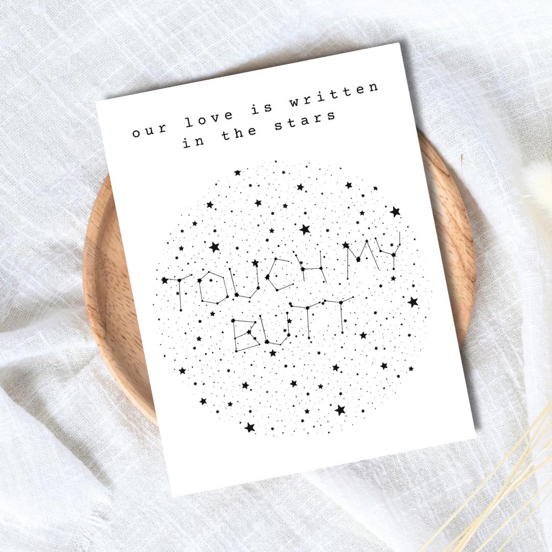 Written In The Stars Raunchy Anniversary Card For Him, Valentine’s Day Card Raunchy Birthday Card Husband Wife Boyfriend Girlfriend Partner