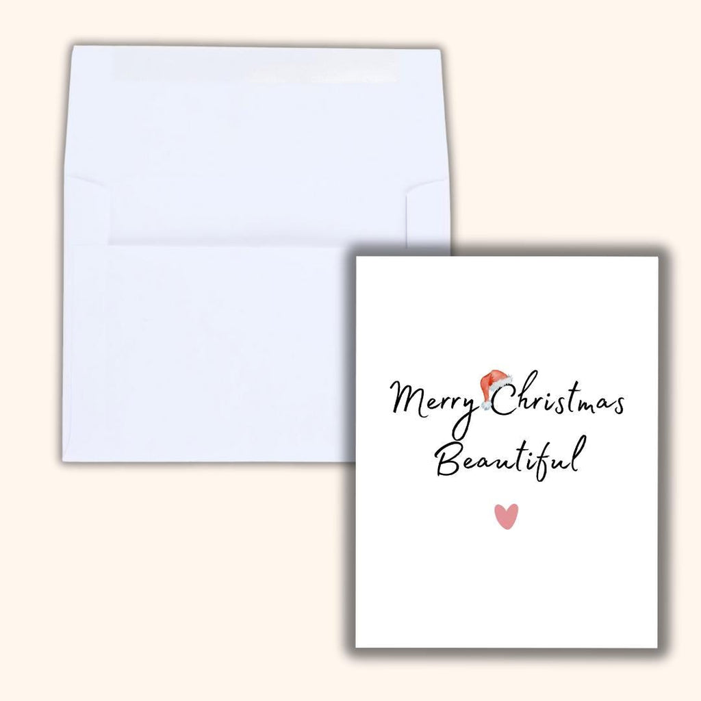 Merry Christmas Beautiful Love You Christmas Card, Girlfriend christmas card, Christmas card for Wife For Her, personalised Christmas Gift