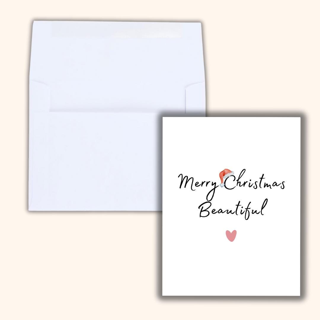 Merry Christmas Beautiful Love You Christmas Card, Girlfriend christmas card, Christmas card for Wife For Her, personalised Christmas Gift