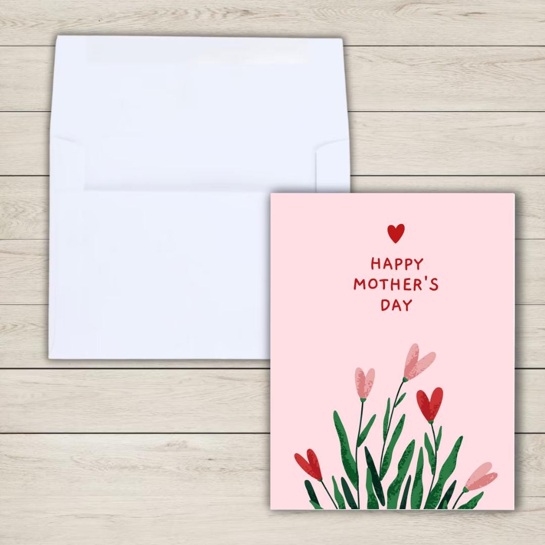 Mother's Day Flowers Card, Happy Mothers Day Card, Card For Mothers Day, Mum Mothers Day Cards For Her, Mothers Day Card For Grandma, Nana