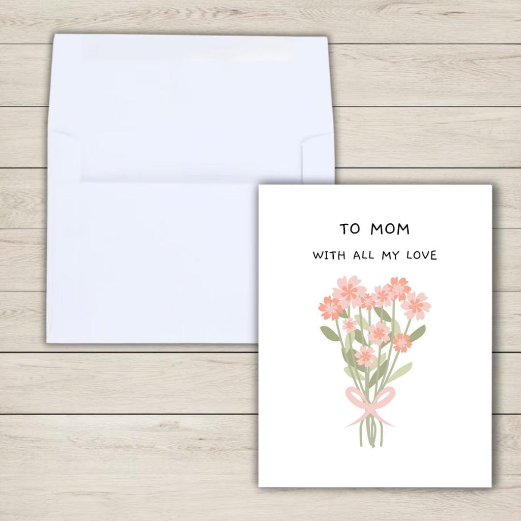 To Mom With All My Love, Happy Mothers Day Card, Card For Mothers Day, Mum Mothers Day Cards For Her, Mothers Day Card For Grandma, Nana