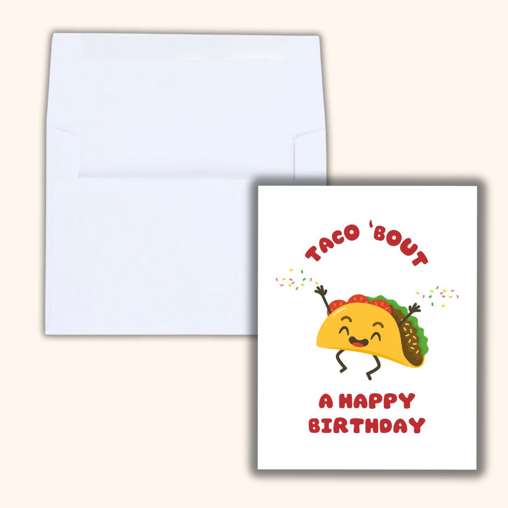 Funny Taco Birthday Card | Taco 'Bout A Happy Birthday | Funny Birthday Card | Birthday Gift for Wife Husband | Valentines Card For Her Him