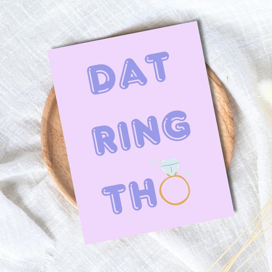 Dat Ring Tho Congrats Engagement Card For Newly Married or Engaged Couple, Wedding Card For Her, Engagement Card For Sister, Cousin