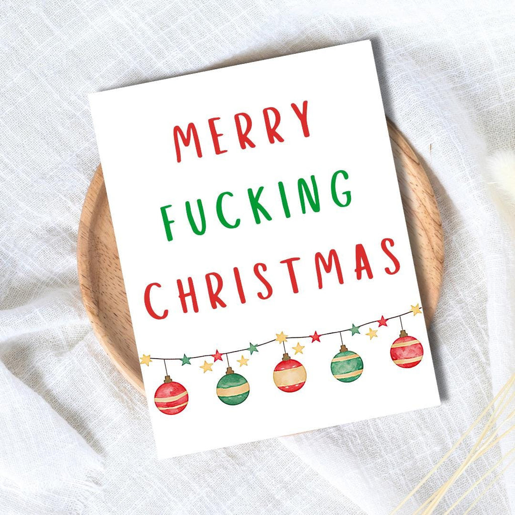 Rude Merry Christmas Card | Funny Card | Christmas Card For Husband Wife Boyfriend Girlfriend Mom Dad | Christmas Gifted For Him/Her