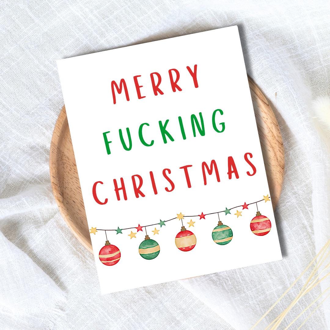 Rude Merry Christmas Card | Funny Card | Christmas Card For Husband Wife Boyfriend Girlfriend Mom Dad | Christmas Gifted For Him/Her